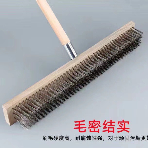 Cleaning Road Floor And Moss Wire Brush with Long Wooden Handle